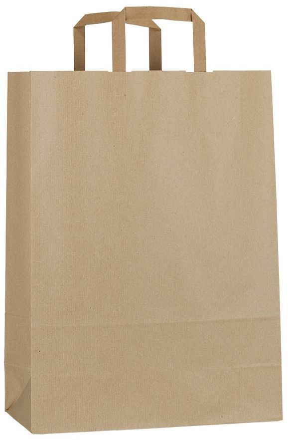 Světle hnědá papírová taška 26x11x38 cm