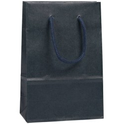 Tmavě modrá taška s textilními uchy 16x8x24 cm