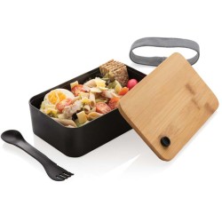 Krabička na jídlo z RCS recykl. plastu s bambusovým víkem