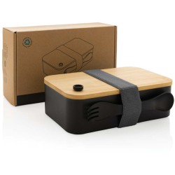 Krabička na jídlo z RCS recykl. plastu s bambusovým víkem