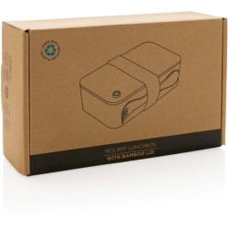 Krabička na jídlo z RCS recykl. plastu s bambusovým víkem