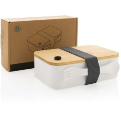 Krabička na jídlo z RCS recykl. plastu s bambusovým víkem