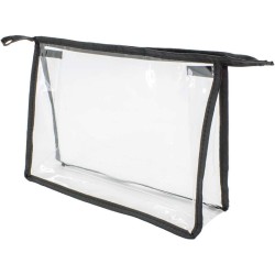 Transparentní kosmetická taštička s barevnými hranami