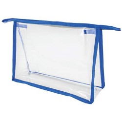 Transparentní kosmetická taštička s barevnými hranami