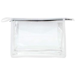 Transparentní kosmetická taštička s barevnými hranami