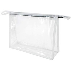 Transparentní kosmetická taštička s barevnými hranami