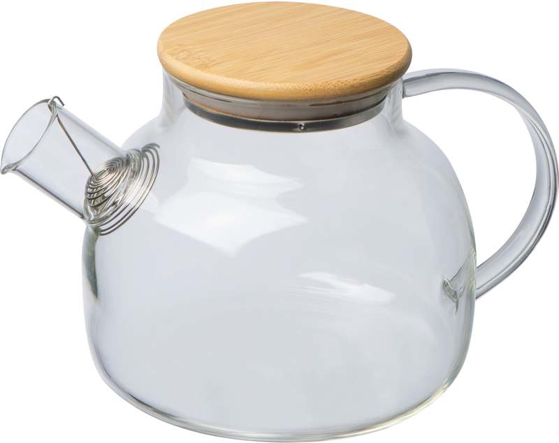 Skleněná nádoba s bambusovým víčkem, 1l