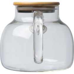 Skleněná nádoba s bambusovým víčkem, 1l