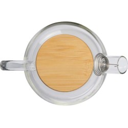 Skleněná nádoba s bambusovým víčkem, 1l