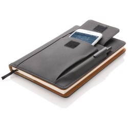 Obal na poznámkový blok s kapsou na telefon