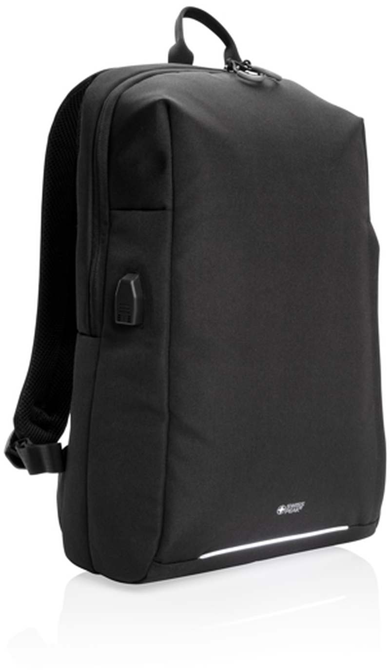 RFID USB batoh na 15,6 notebook Swiss Peak z RPET AWARE