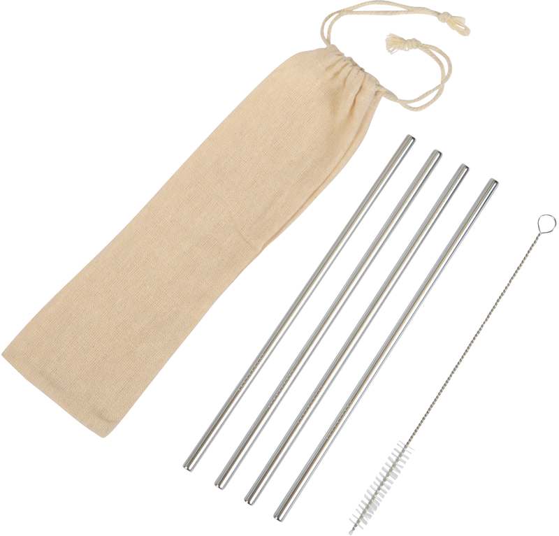 Sada nerezových brček DRINK HAPPY