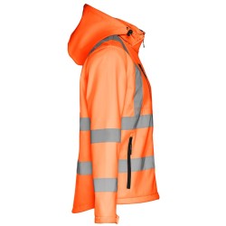 Zagreb work vysoce viditelná softshellová bunda pro muže, se snímatelnou kapucí
