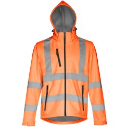 Zagreb work vysoce viditelná softshellová bunda pro muže, se snímatelnou kapucí