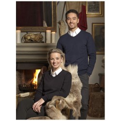 Pánský svetr s límečkem do V Stanton