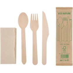 Dřevěná sada příborů Plus