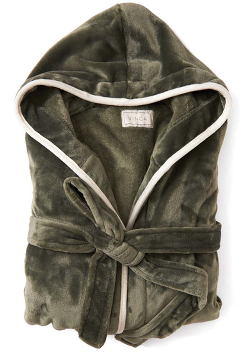 Luxusní župan VINGA Louis z plyšového RPETu velikost L-XL