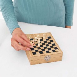 Sada na víno BAMBOO CHESS se šachovou hrou