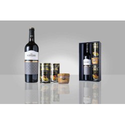 Sada-víno M Petit Verdot C+2olivy E 350g+paštika 125g