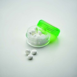 Kulatá plastová nádoba v 10 barvách a se 2 možnostmi Mints a Sweets.