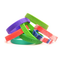 Silikonové náramky na zakázku s možností potisku nebo ražby