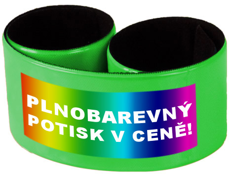 Široký reflexní náramek 34 cm  vč. plnobarevného potisku