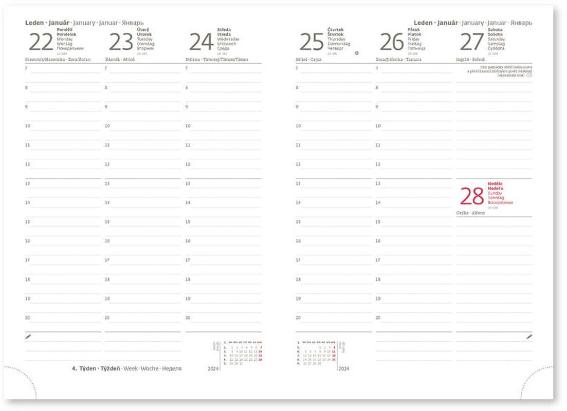 Diář týdenní A5 Bora