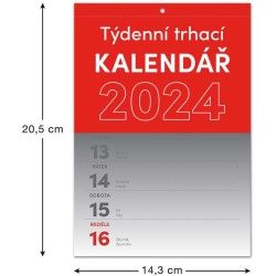 Nástěnný kalendář Trhací týdenní 2024, A5