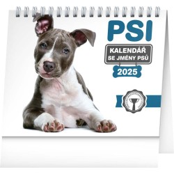 Stolní kalendář Psi - se jmény psů 2024, 16,5 x 13 cm