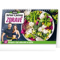 Stolní kalendář Vaříme a pečeme zdravě 2024, 23,1 x 14,5 cm