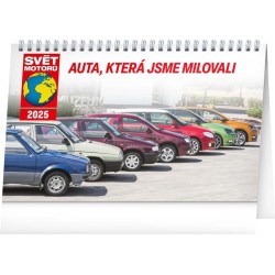 Stolní kalendář Svět motorů - auta, která jsme milovali 2024, 23,1 x 14,5 cm