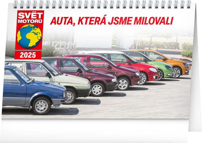 Stolní kalendář Svět motorů - auta, která jsme milovali 2024, 23,1 x 14,5 cm