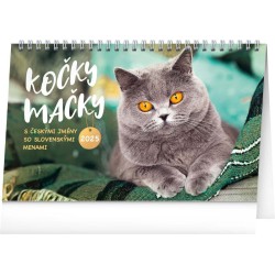 Stolní kalendář Kočky - Mačky CZ/SK 2024, 23,1 x 14,5 cm