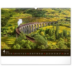 Nástěnný kalendář Krajiny 2024, 48 x 33 cm