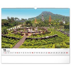 Nástěnný kalendář Zahrady 2024, 48 x 33 cm