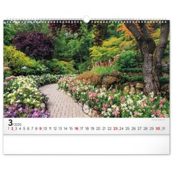 Nástěnný kalendář Zahrady 2024, 48 x 33 cm