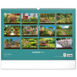 Nástěnný kalendář Zahrady 2024, 48 x 33 cm