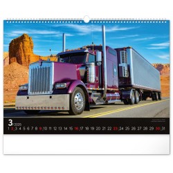 Nástěnný kalendář Trucks 2024, 48 x 33 cm