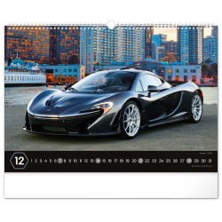 Nástěnný kalendář Auta 2024, 48 x 33 cm
