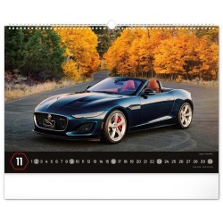 Nástěnný kalendář Auta 2024, 48 x 33 cm