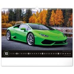 Nástěnný kalendář Auta 2024, 48 x 33 cm