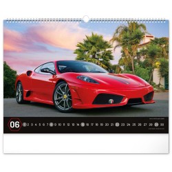 Nástěnný kalendář Auta 2024, 48 x 33 cm