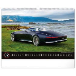 Nástěnný kalendář Auta 2024, 48 x 33 cm