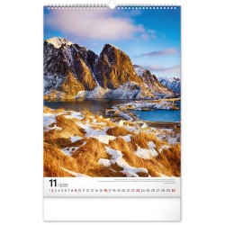 Nástěnný kalendář Hory 2024, 33 x 46 cm