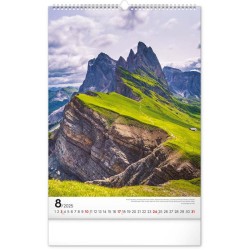 Nástěnný kalendář Hory 2024, 33 x 46 cm