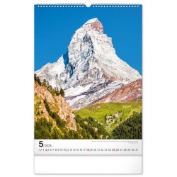 Nástěnný kalendář Hory 2024, 33 x 46 cm