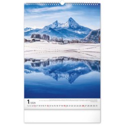 Nástěnný kalendář Hory 2024, 33 x 46 cm