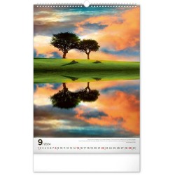 Nástěnný kalendář Stromy 2024, 33 x 46 cm