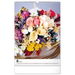 Nástěnný kalendář Kytice 2024, 33 x 46 cm