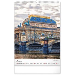 Nástěnný kalendář Praha 2024, 33 x 46 cm